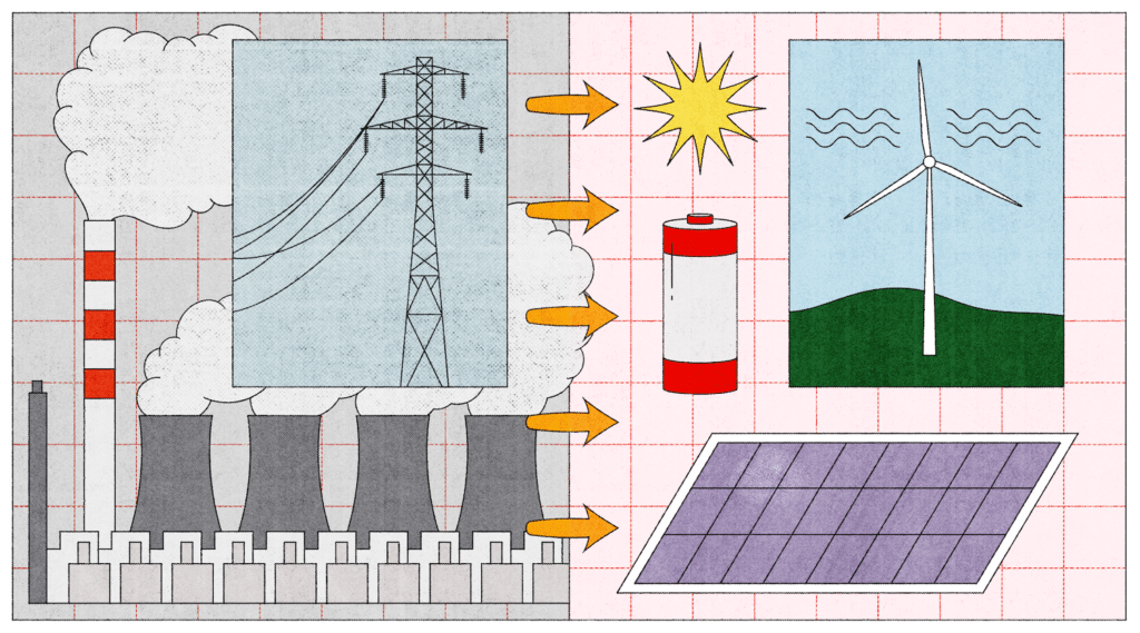 electricity grid illustration