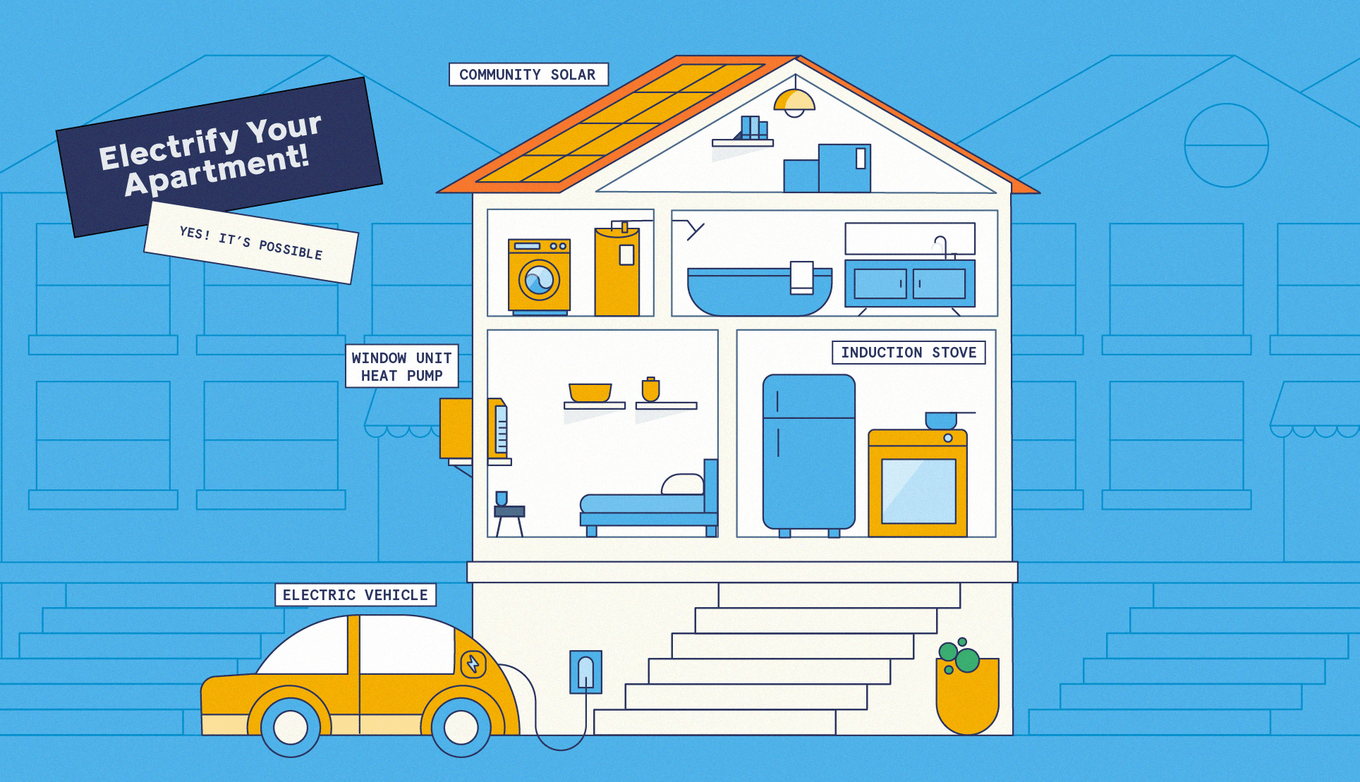 An electrified apartment illustration