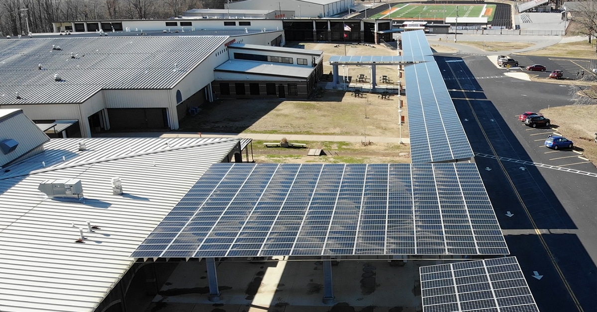 Batesville School District solar canopy
