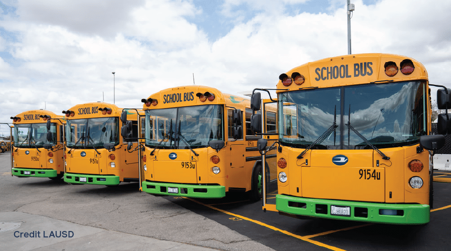 LAUSD electric school bus yard