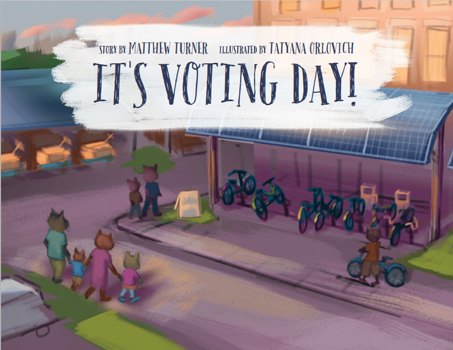 Cover of "It's Voting Day" illustrated children's book