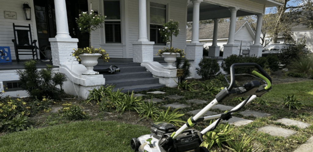 Electric lawn equipment post storm