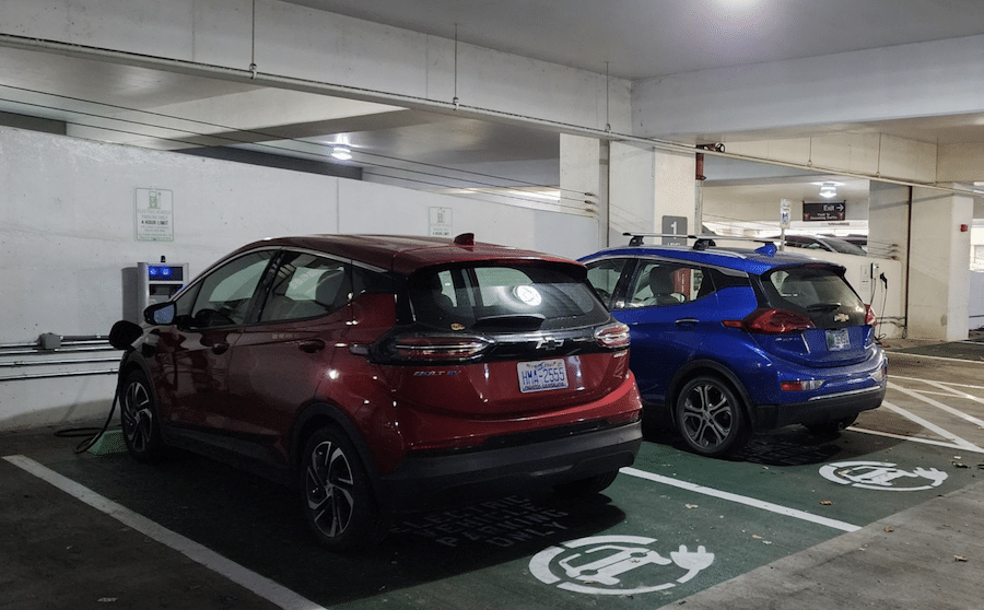 EVs in parking lot