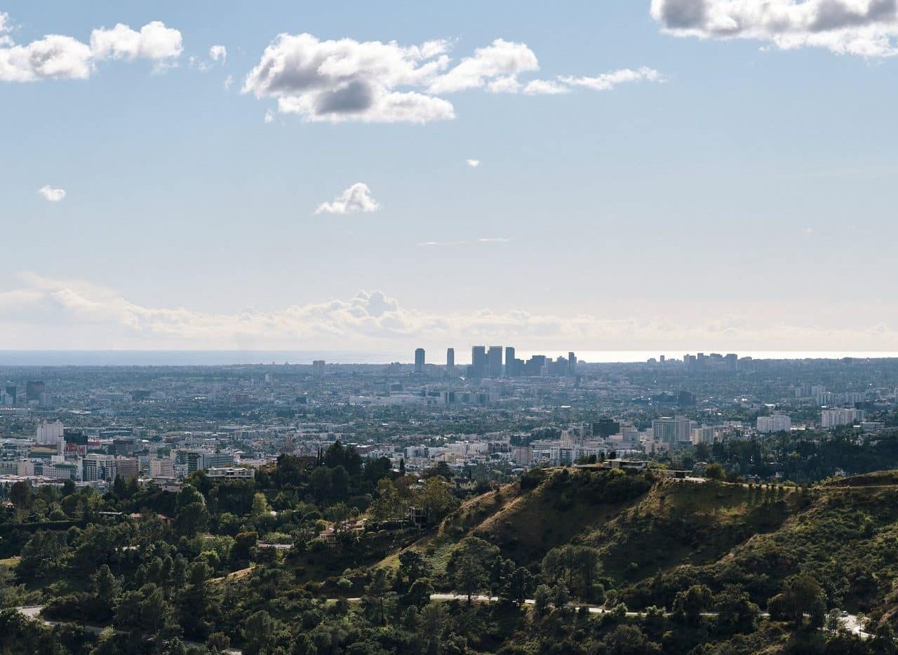 Smog-free Los Angeles skyline