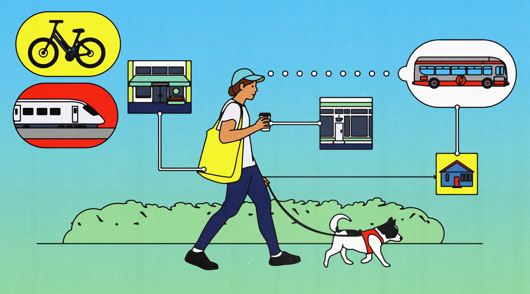 Illustration of a walkable community